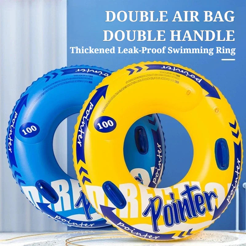 Double Airbag Swimming Ring Anti-Roll Inflatable Float for Kids & Adults