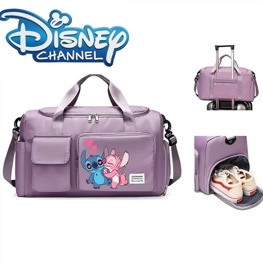 Stitch Splash-Pro Gym Duffel — Waterproof Kawaii Carryall with Shoe Compartment & Wet/Dry Divide (44×28×19cm)