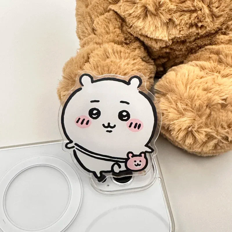 Cute Japan Anime Chiikawa usagi Hachiware For Magsafe Magnetic Phone Grip Tok Stand For iPhone Foldable Wireless Charging Holder