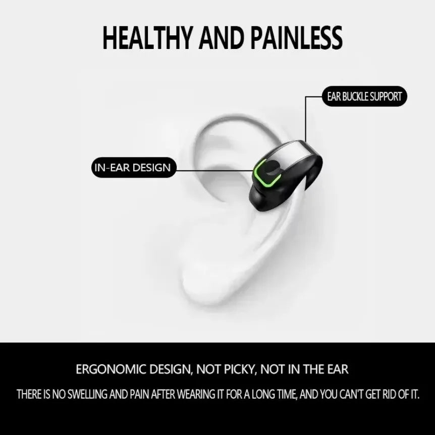 Ear Clip Headphones Bluetooth 5.3 Earbuds TWS Wireless Earphones with Microphone Sports HiFi Stereo Headset for Huawei Mate 60