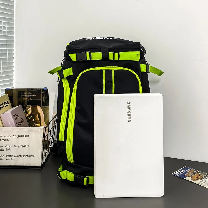 PatchVibe Titan — 75L Waterproof Gym & Travel Backpack w/ Shoe Garage + Laptop Vault