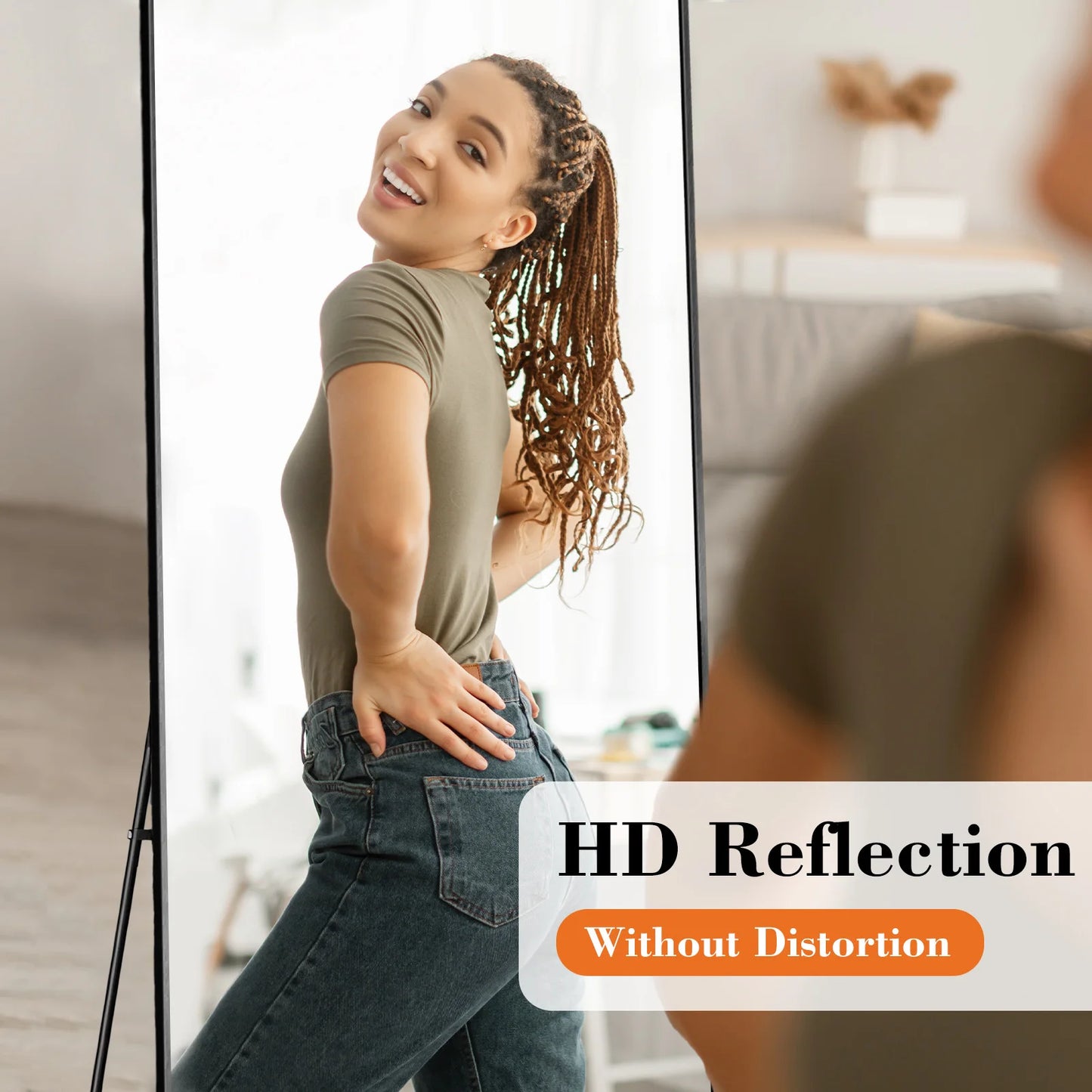 JHK GlamFrame 64"x21" Full-Length Mirror // Lean It, Hang It, Love It – Aluminum Chic for Any Room Vibe