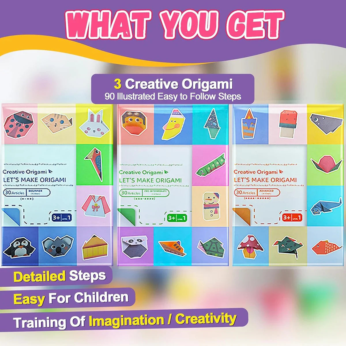 Origami Kit for Kids – 30/96 Sheets Paper Craft & DIY Art Set