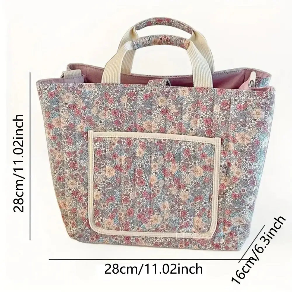 BloomCarry Luxe — Floral Cotton Mummy Bag for Modern Moms