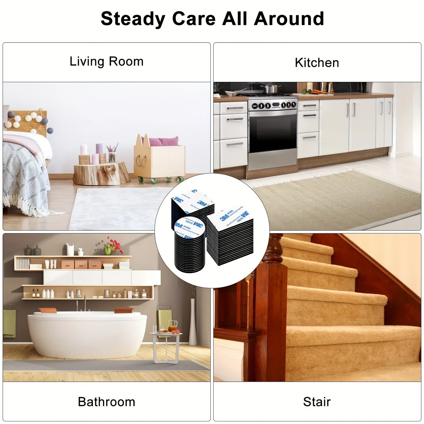 30pcs Double Sided Tape, Wall Tape Suitable For Home, Office, Car, Outdoor Use