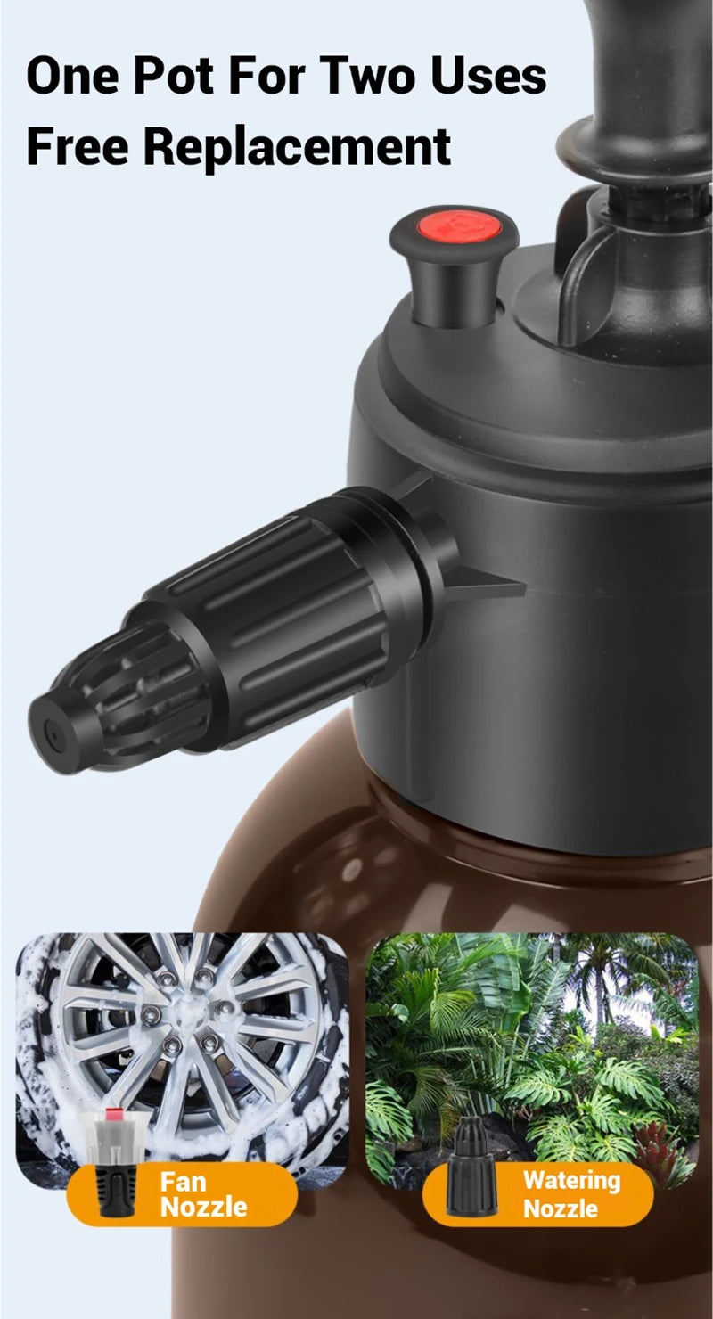 2L Car Wash Spray Bottle Foam Wash Sprayer Hand Pump Foam Sprayer Car Air Pressure Spray Washer Nozzle Can Auto Window Cleaning - THOOBO!