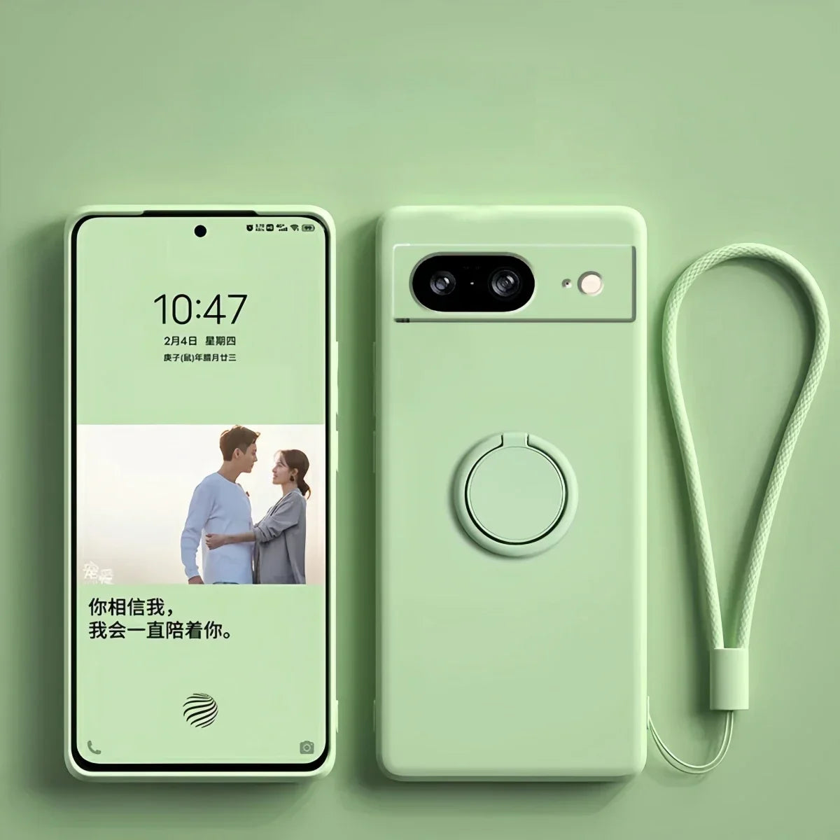 Magnetic Ring Holder Stand Liquid Silicone Phone Case for Google Pixel 9 8 8A 7 Pro XL 7A 6A Candy Colour Shockproof Soft Cover
