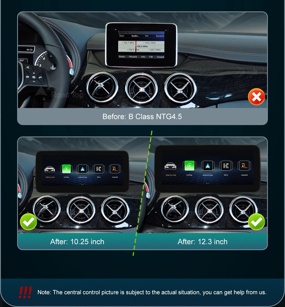 Road Top 12.3" Wireless CarPlay & Android Auto Screen for Mercedes-Benz Magic 🎶✨