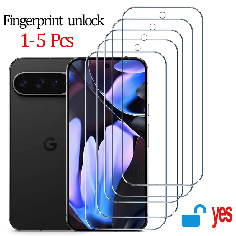 Fingerprint unlock Glass for Pixel 9 Pro 10 8A 9A 7 7A 8 Pro Screen Protector Pixel 9 Pro XL Tempered Glass for Google Pixel 9