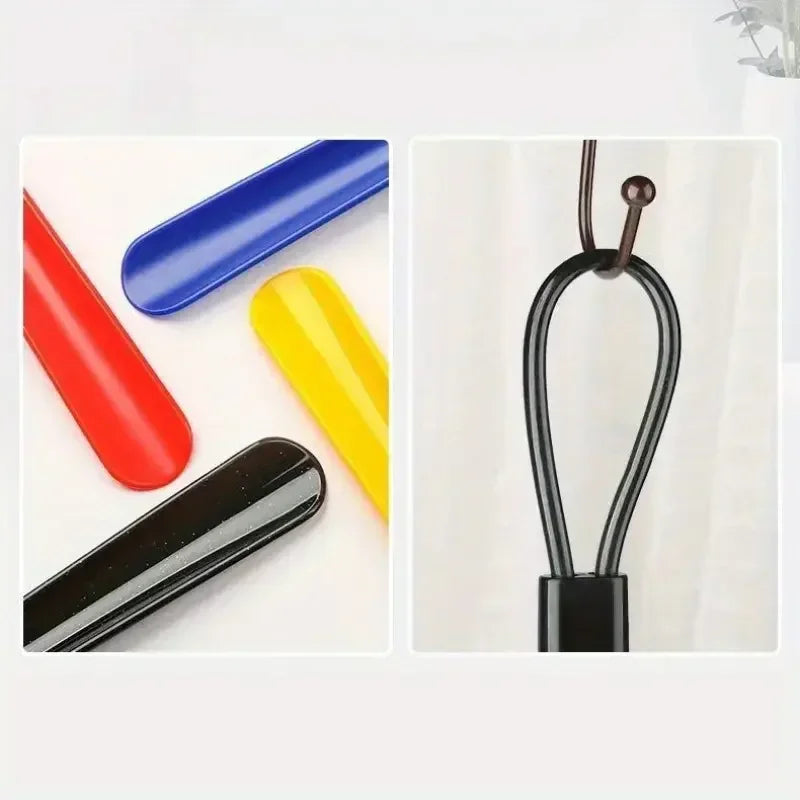 1/2pc long flexible plastic shoe horn for easy wearing of shoes in multiple colors-shoe lifter and spoon shaped shoe accessories - THOOBO!