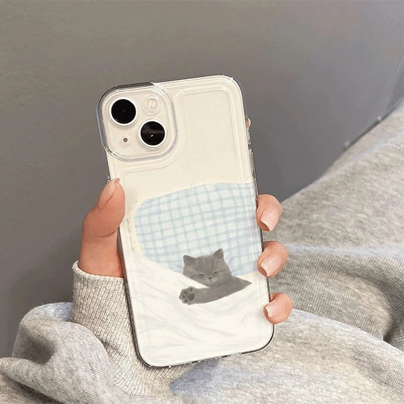 Dog Cat Couple Phone Case For iPhone 16E 17 16 15 11 12 14 13 Pro Max Air XS XR 7 8Plus SE2 Cute Cartoon Animal Shockproof Cover