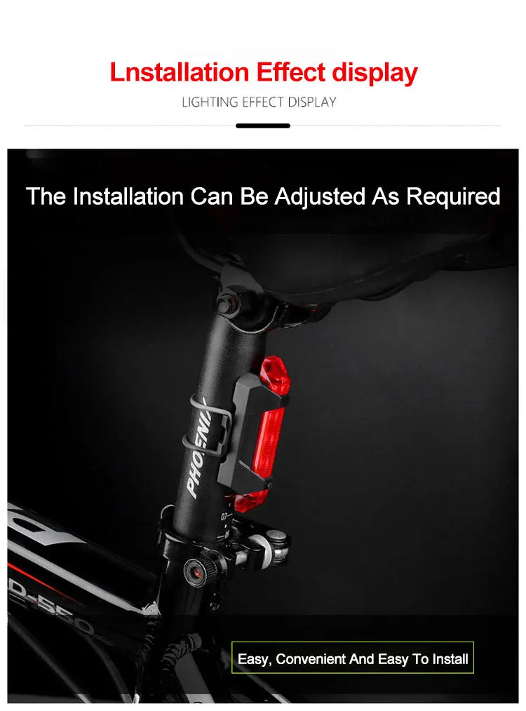 USB Rechargeable Bike Light Taillight Easy to Install 3 Modes Bicycle Light Accessories for the Bicycle - THOOBO!