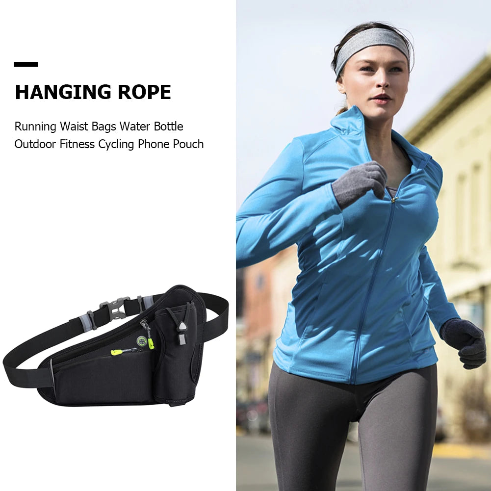 NightSprint HydratePro — Reflective Running Waist Belt With Bottle Holster & Phone Pocket 🏃‍♂️💧