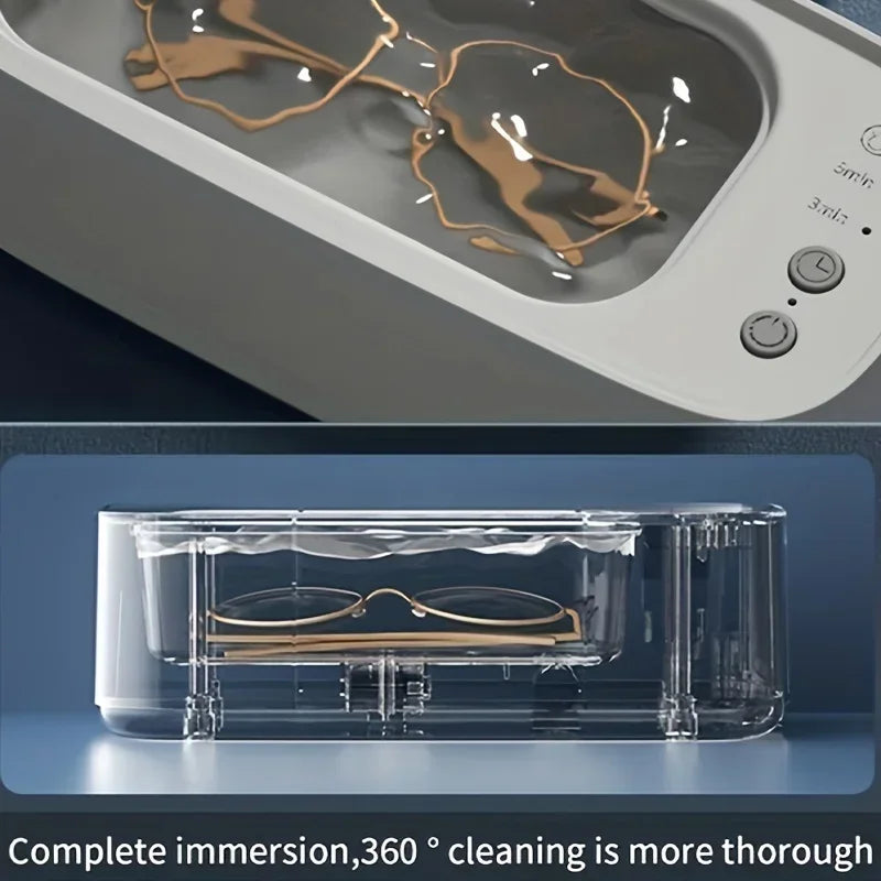 INSIS FEMME “Sonic Bubbler 45K” – Ultrasonic Glasses & Jewelry Spa Cleaner with 360° Micro-Vibration Tech (500ml Power Clean Basin)