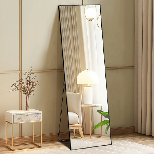 JHK GlamFrame 64"x21" Full-Length Mirror // Lean It, Hang It, Love It – Aluminum Chic for Any Room Vibe