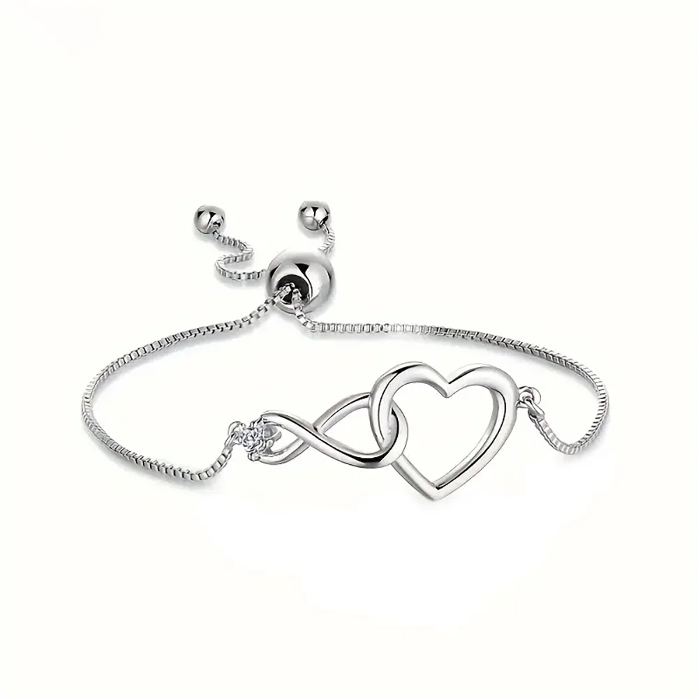 ForeverBound 925 Sterling Silver Heart Bracelet | Luxury Crystal Infinity Charm For Endless Love 💎