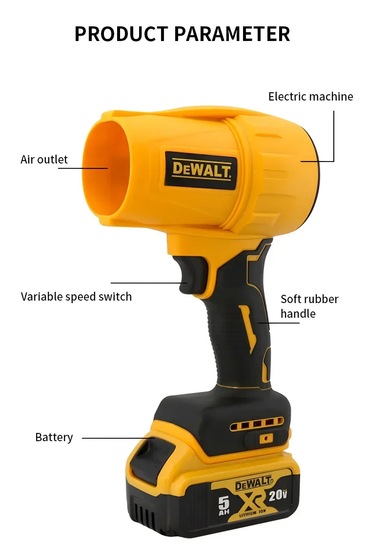 DEWALT StormForce 30000RPM Turbo Fan Dryer ⚡ — Cordless 20V Handheld Jet Blower for Hair, Dust & Car Detailing