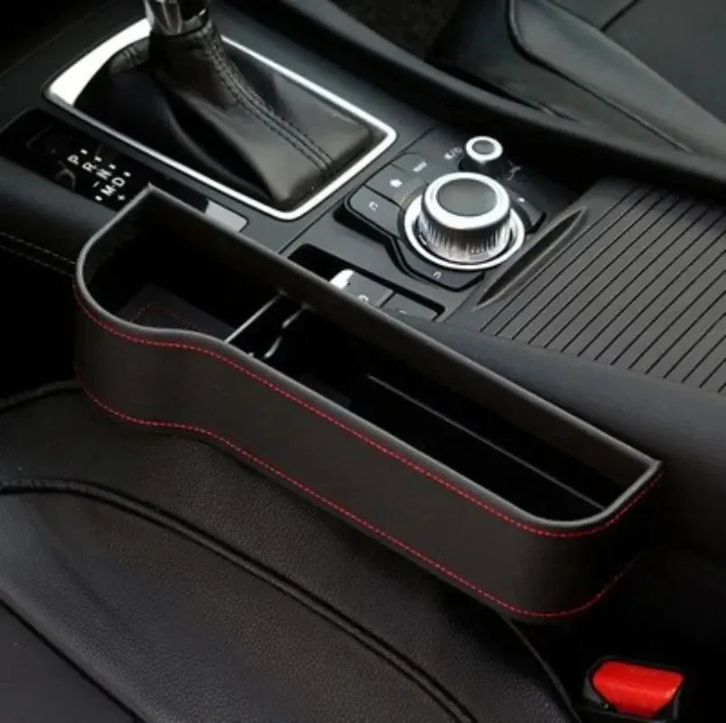 PU Leather Car Seat Gap Storage Box Universal Seat Gap Slit Box With Charging Hole Phone Bottle Keys Holder Box Auto Organizer