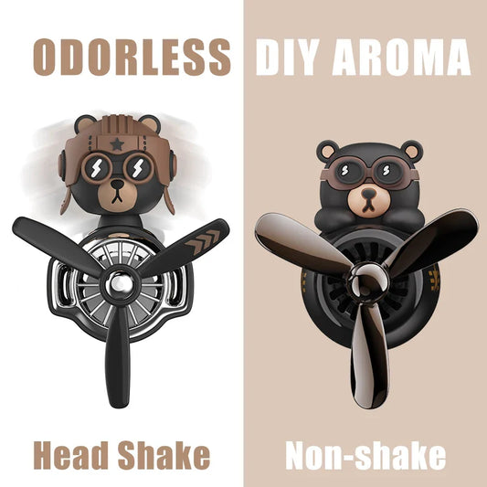DIY aroma odorless car accessories interor decorations inside ornament plane pilot bear car air fresheners vent clip men cartoon
