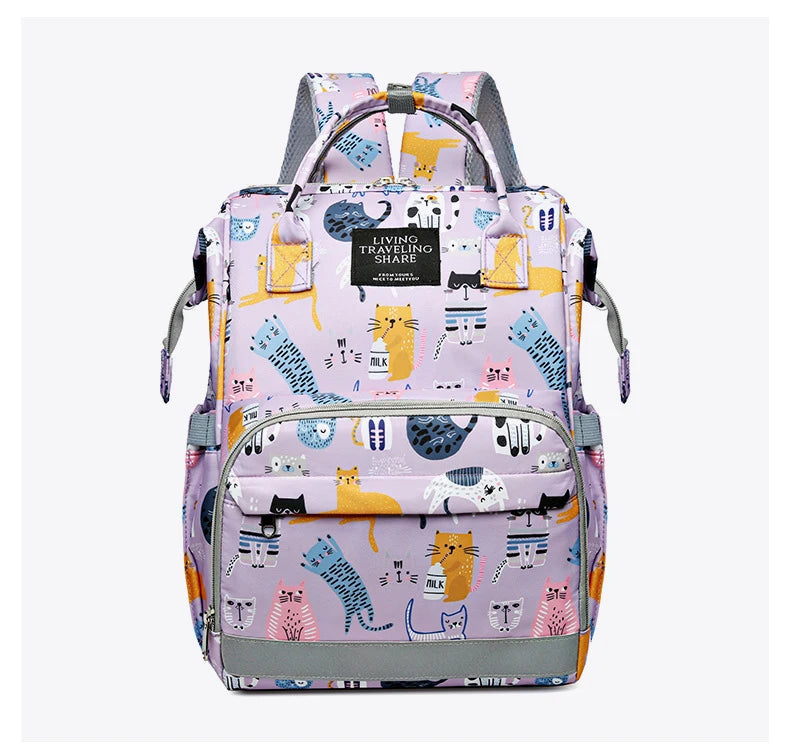 JoyTrail Mommy Backpack — Lightweight Printed Nylon Maternity & Baby Travel Bag with Large Capacity