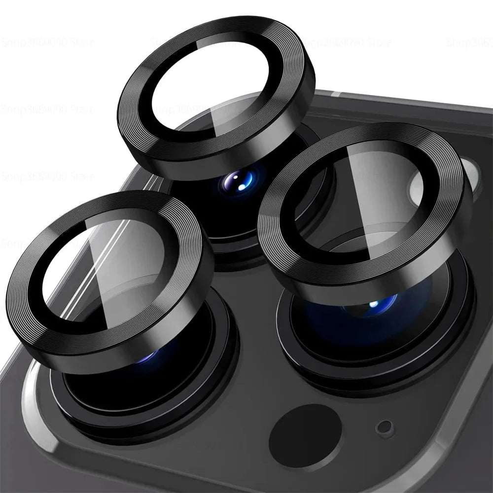 3-2PCS Camera Lens Protector For iPhone 16 Pro Max 16Pro 16Plus  Metal Ring Protector Glass For iPhone 14 15 Plus Camera Lens