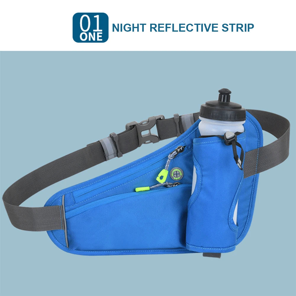 NightSprint HydratePro — Reflective Running Waist Belt With Bottle Holster & Phone Pocket 🏃‍♂️💧