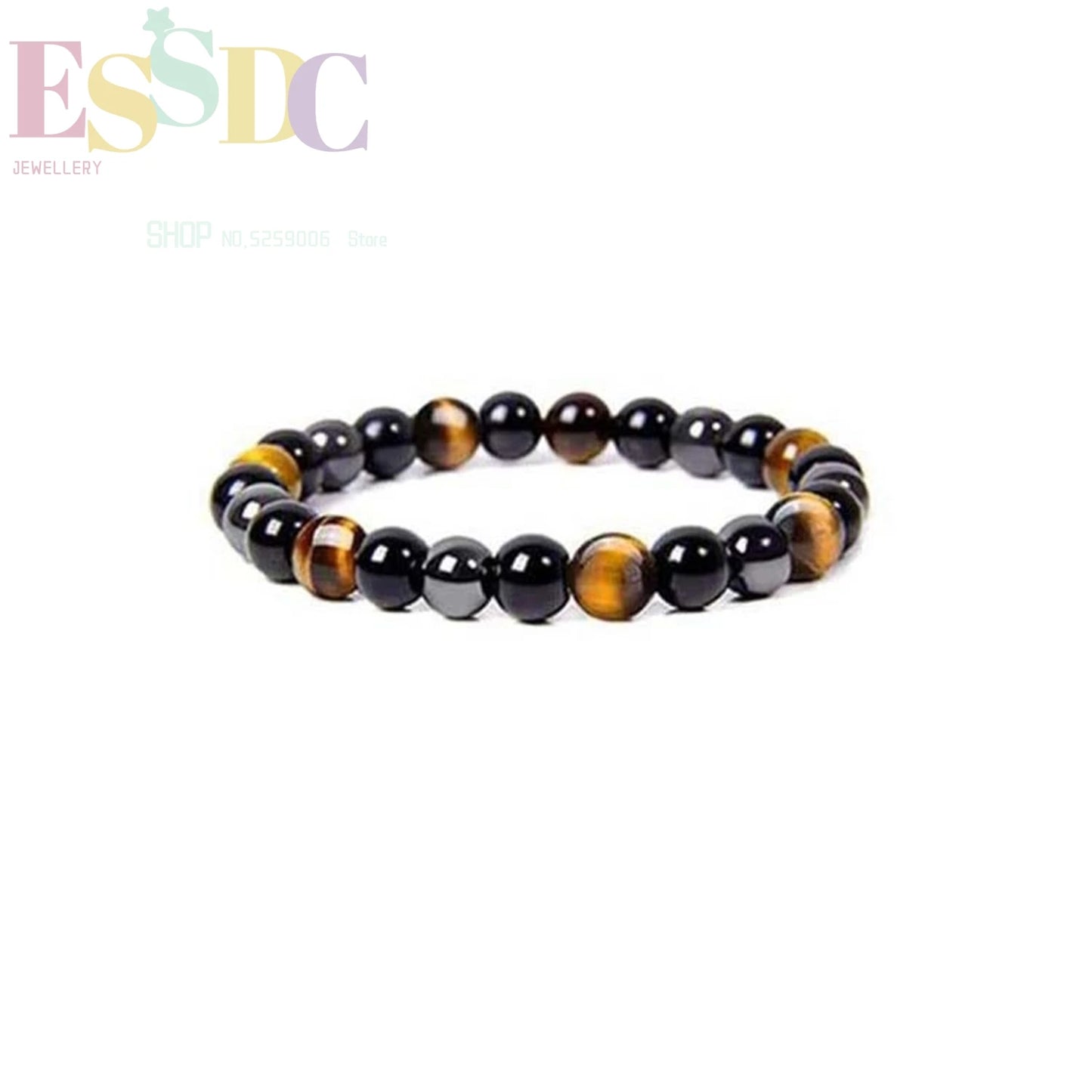 Tiger Eye & Hematite Energy Bracelet – Magnetic Healing Beads for Strength, Balance & Happy Vibes ✨