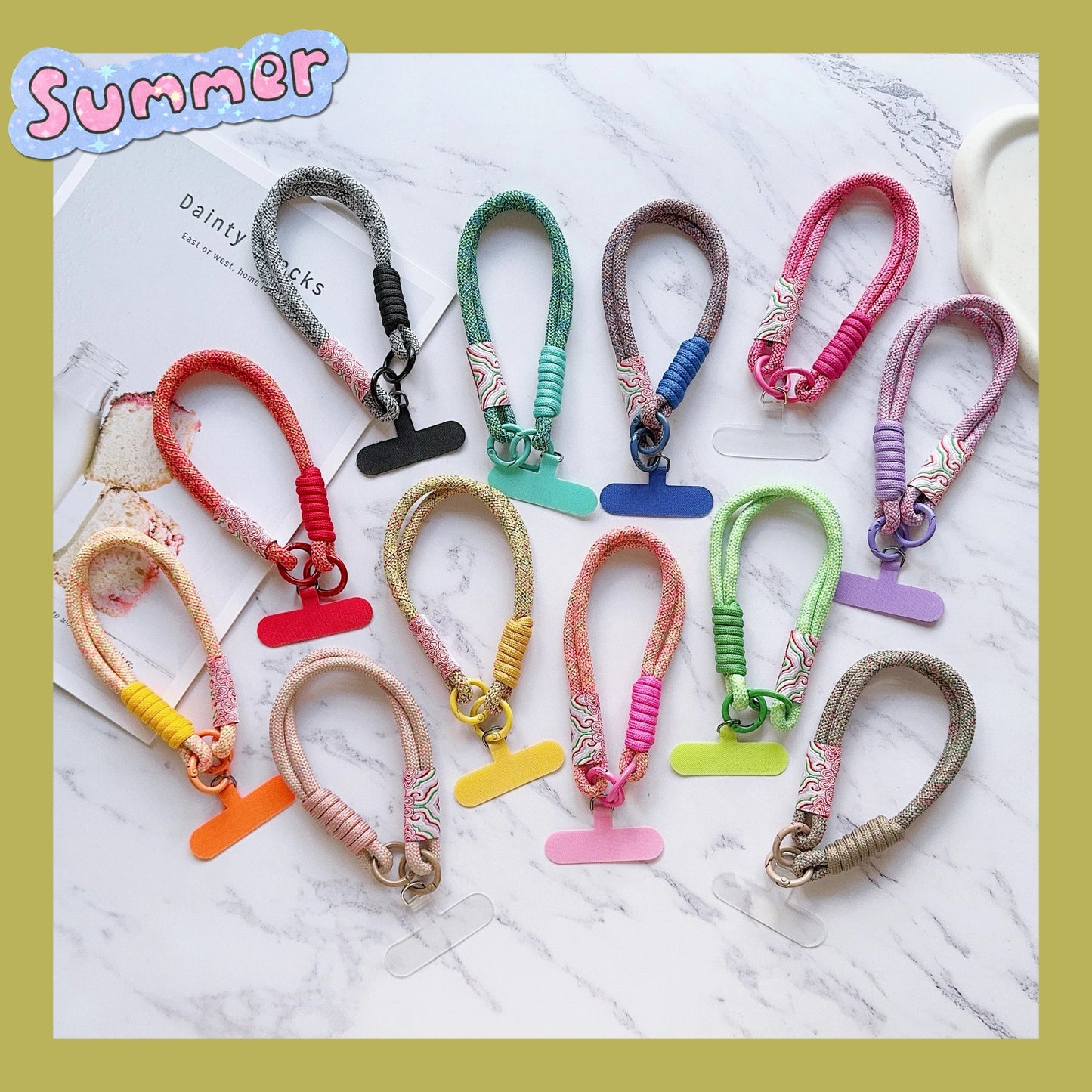 New Handwoven Universal Lanyard Mobile Phone Universal Lanyard Wrist Strap Short Rope Hand Strap Hand Rope Decorative Pendant