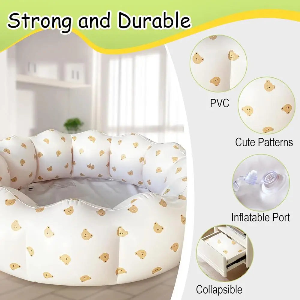 Kiddie Pool Petal Shape Foldable Pool Portable Kids Float Small Dip PVC Pool For Backyard Indoor Outdoor Use Sea Ball Dog - THOOBO!