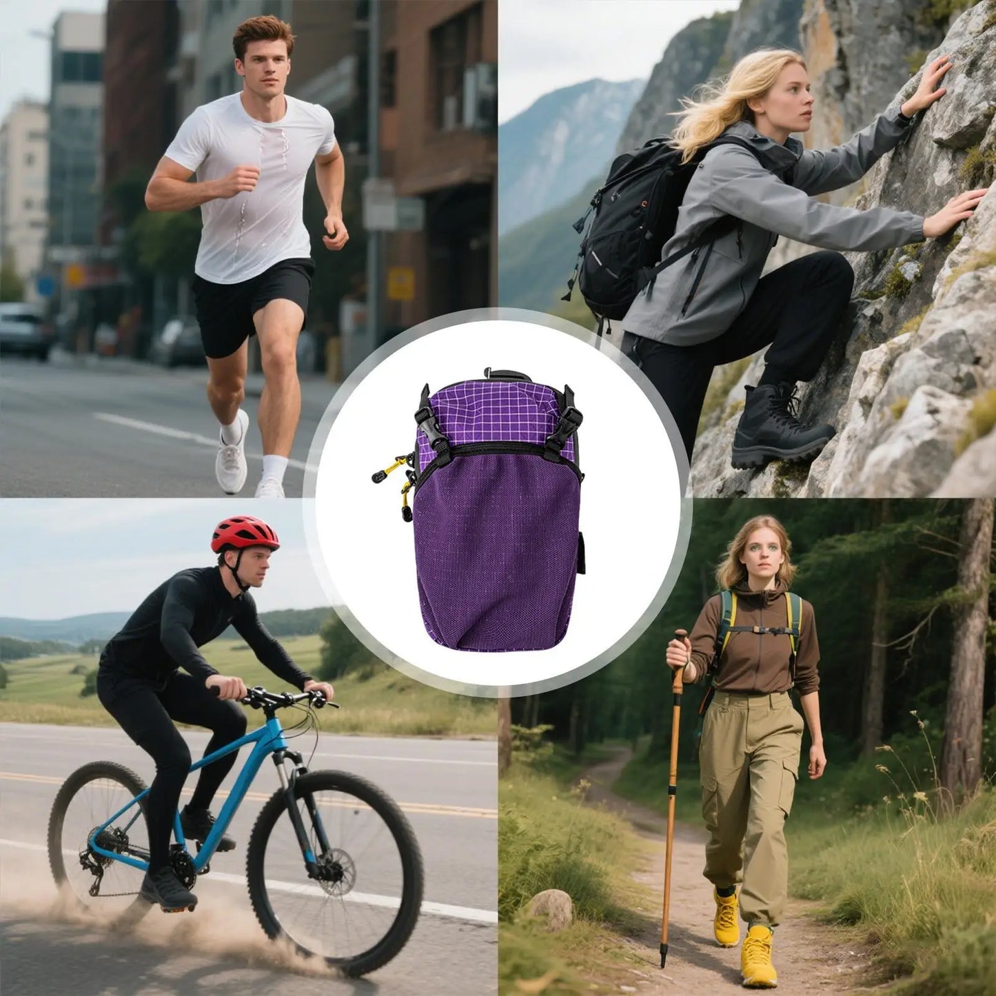 HydroGo Adventure Sling — Shatterproof Water Bottle & Phone Holder With Strap for Travel, Gym & Outdoor Sports