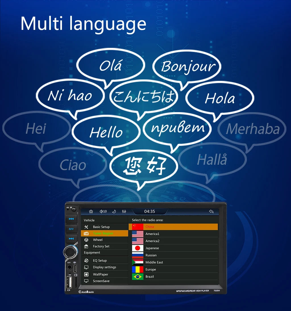 ESSGOO 7" Double Din CarPlay Android Auto Multimedia Player With HD Touchscreen & DSP Sound