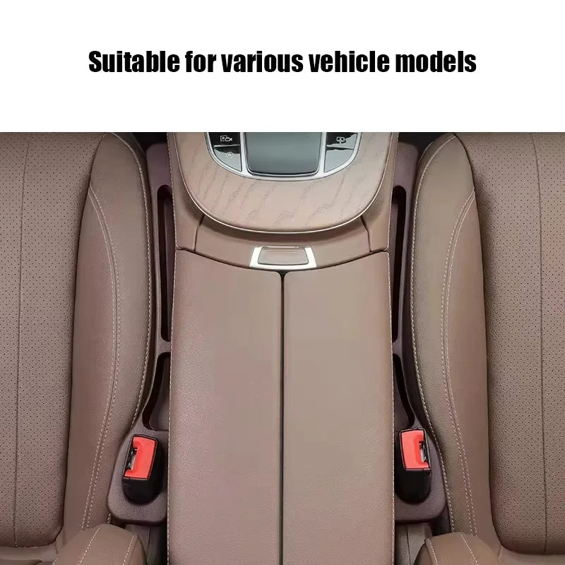 “Crumb Catchers Deluxe” – 2pc Universal Car Seat Gap Filler Duo w/ Leak-Proof Storage & Comfort Touch Strip