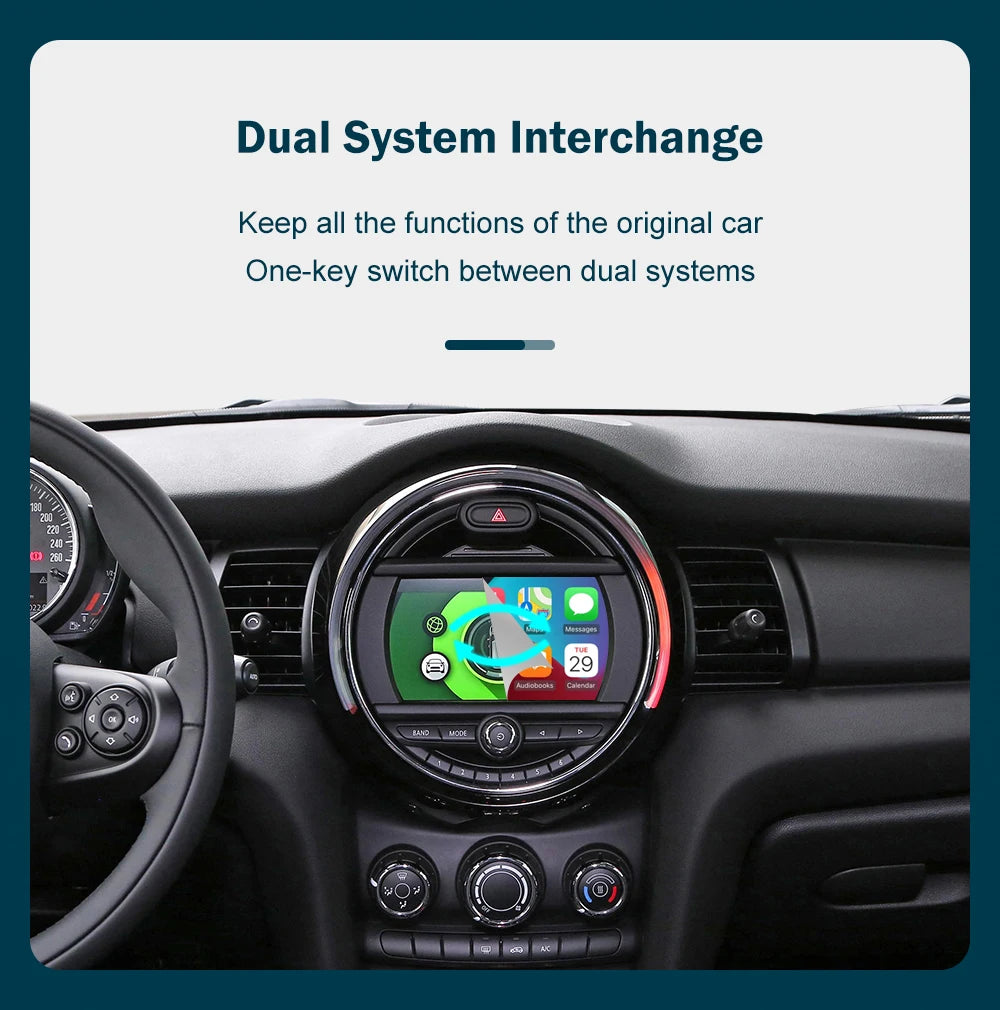 MiniJoy Wireless CarPlay System – Plug-In Happiness for Your MINI Cooper Adventure