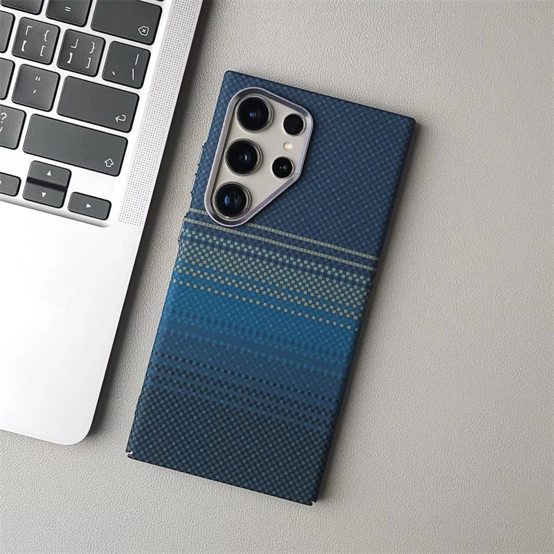 For Samsung S25 S23 S24 Ultra Plus Carbon Fibre Relief MagSafe Phone Case Wireless Charging PC Shockproof Cover For Galaxy S25+