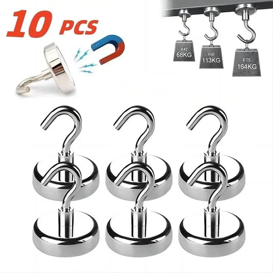 Hook It Like It’s Hot – 10PCS Heavy-Duty Magnetic Hooks for Kitchen, Garage, Office, Bar & Beyond | Mini Power, Mega Hold - THOOBO!