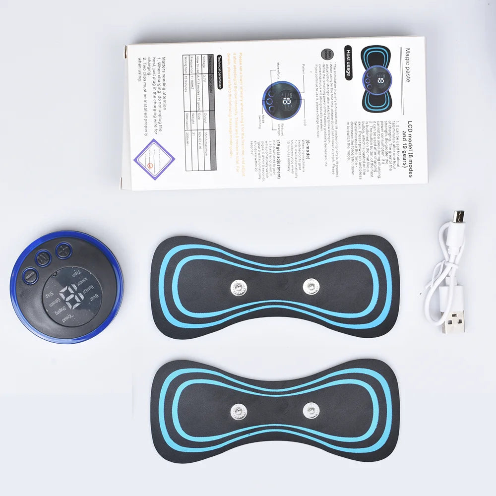 Neck Massager Mini Electric Neck Massage EMS Cervical Back Vertebra Massage Patch 8 Modes Relieve Relax Muscle Fatigue Tools - THOOBO!