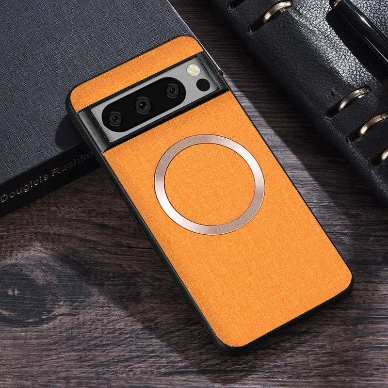 for Magsafe Fabric Cloth Case for Google Pixel 9 8 7 6 Pro XL 7A 8A 6A Magnetic Wireless Charging Slim Cover for Pixel 9Pro 8Pro