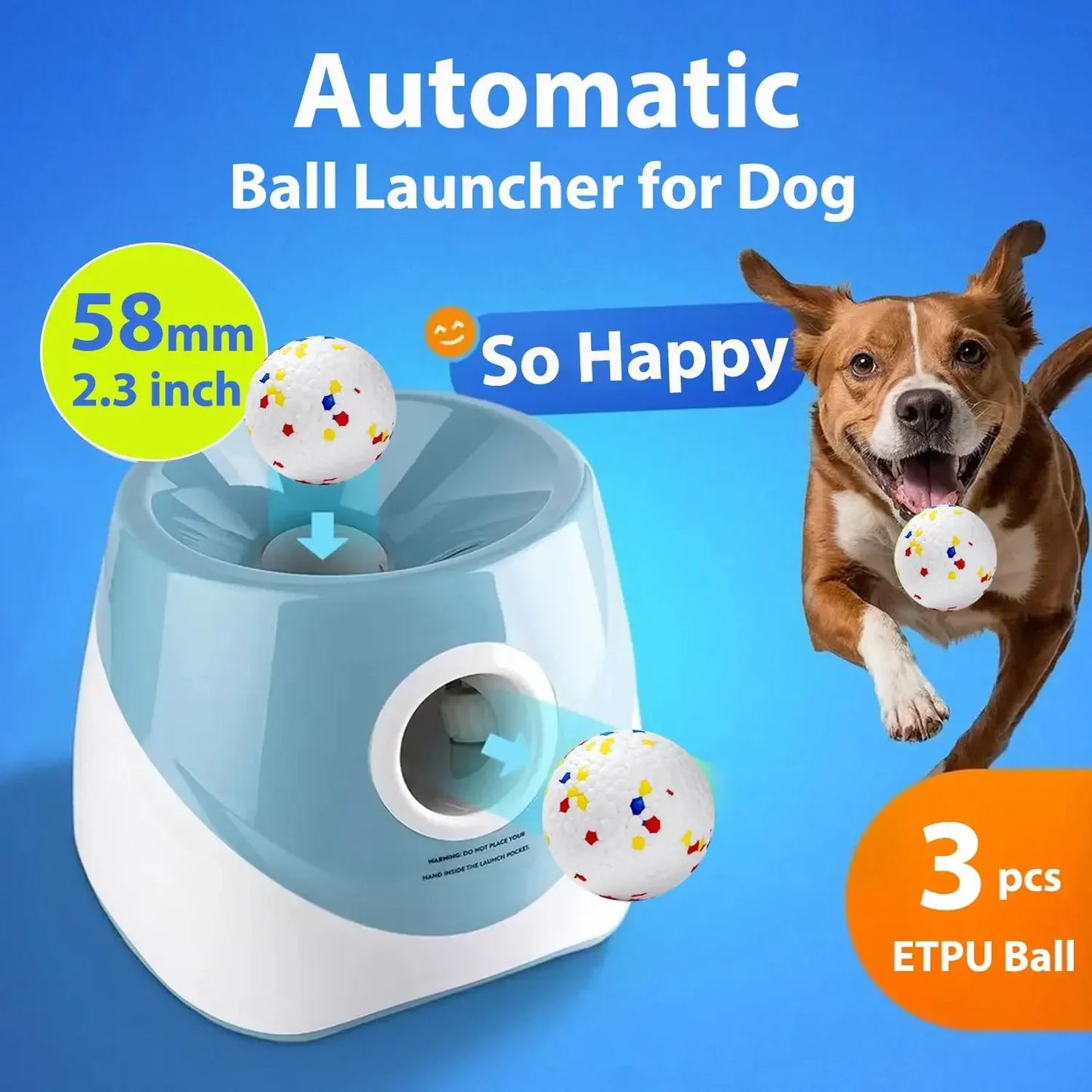 Dog Tennis Ball Launcher Dogs Chase Automatic Toys Automatic Fun Interactive Machine Fun Interactive Catapult Throw Rechargable
