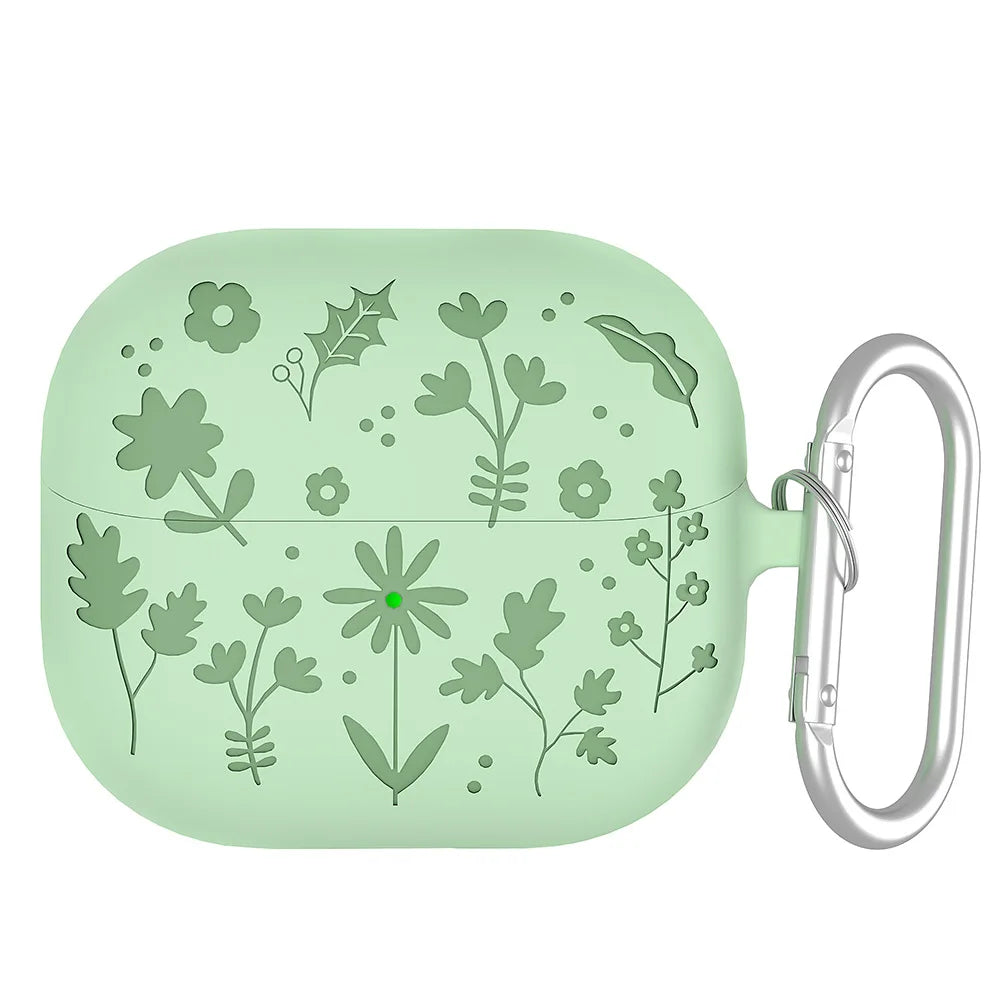New Case For Samsung galaxy buds 3（2024）Coque Carving Flowers Design Liquid Silicone Soft Capa For galaxy buds3/3pro Cover Funda