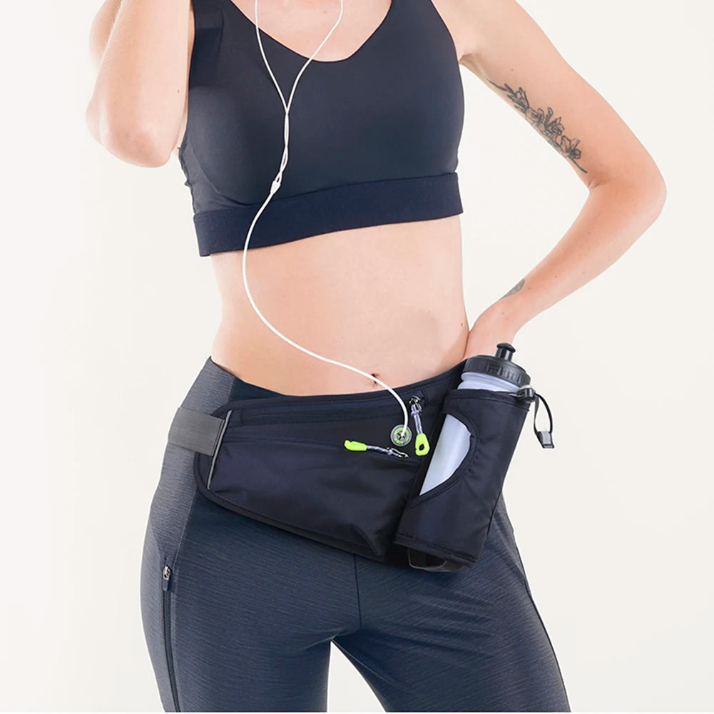 NightSprint HydratePro — Reflective Running Waist Belt With Bottle Holster & Phone Pocket 🏃‍♂️💧