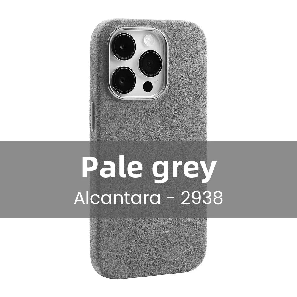 YMW Magnetic ALCANTARA Case for iPhone 16 Pro Max 15 14 13 mini Luxury Business Supercar Interior Same Suede Leather Phone Cover
