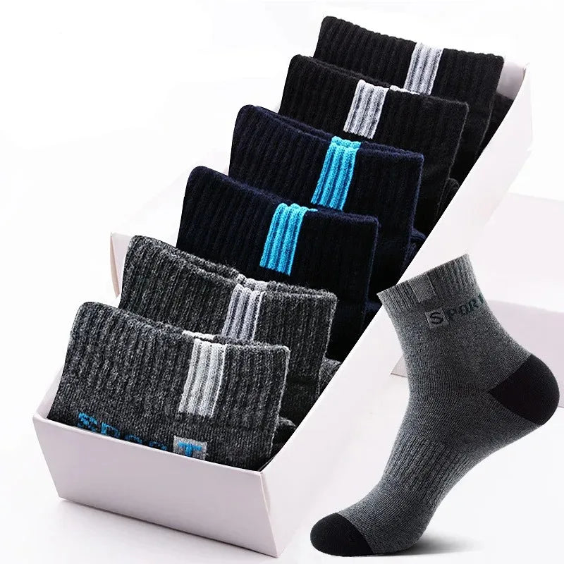 10pairs Breathable Cotton Sports Stockings Men Bamboo Fiber Autumn and Winter Men Socks Sweat Absorption Deodorant Business Sox - THOOBO!