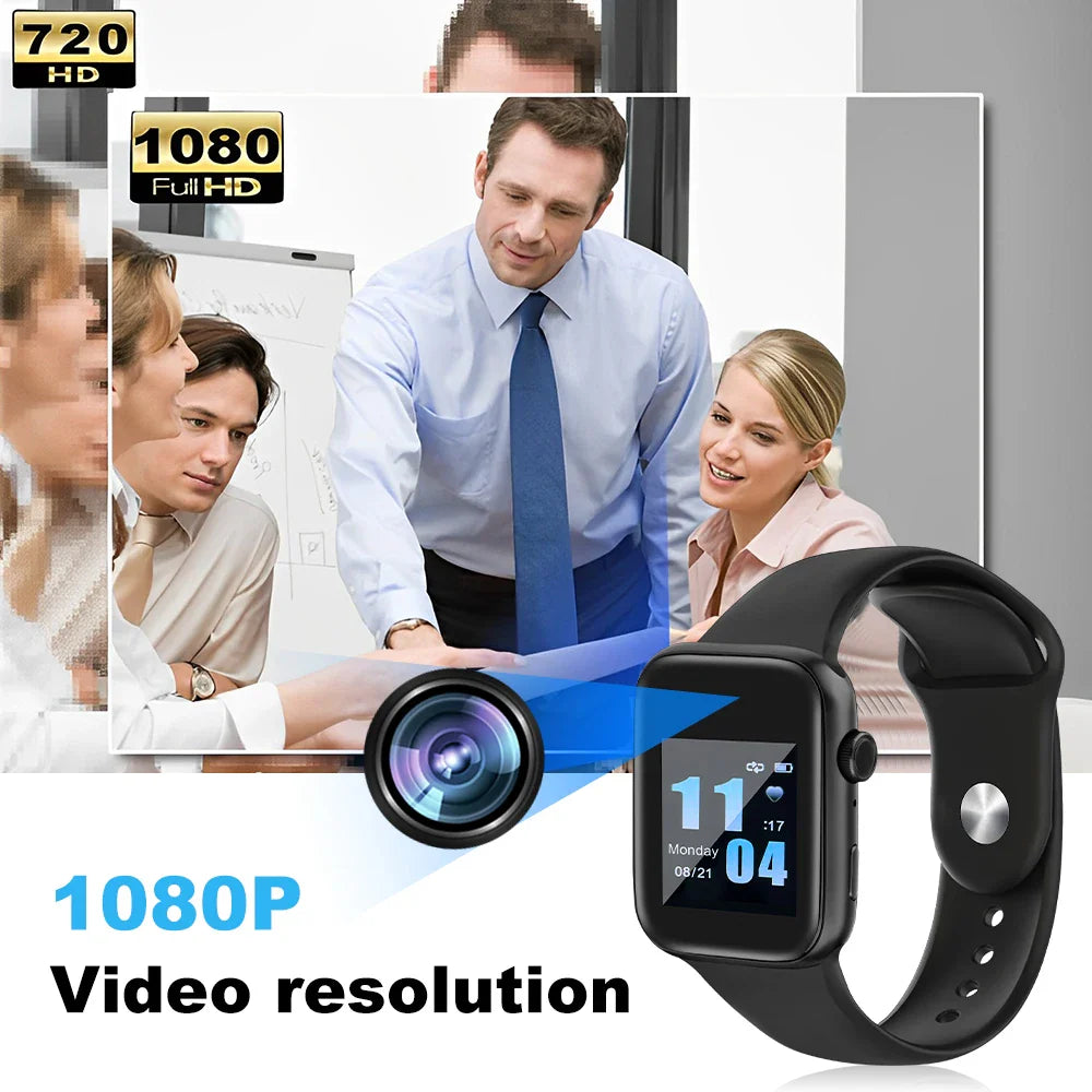 16-256GB Smart Watch 1080P Mini Camera Audio Video Recorder Intelligent High-definition Video Noise Reduce Recording Smart Watch
