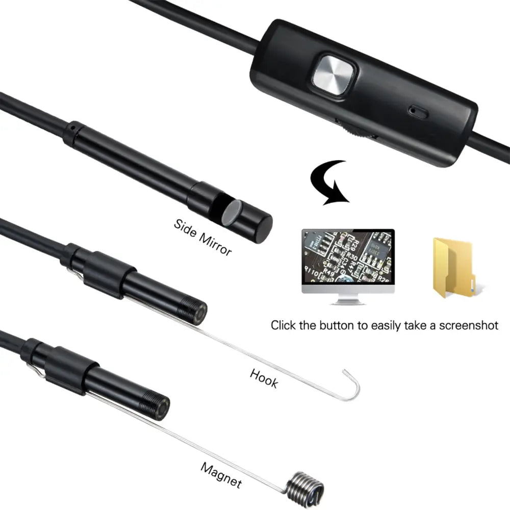 7.0MM TYPE-C Endoscope Camera IP67 Waterproof 6 LEDs Adjustable USB Android Flexible Inspection Borescope Cameras for Phone PC - THOOBO!
