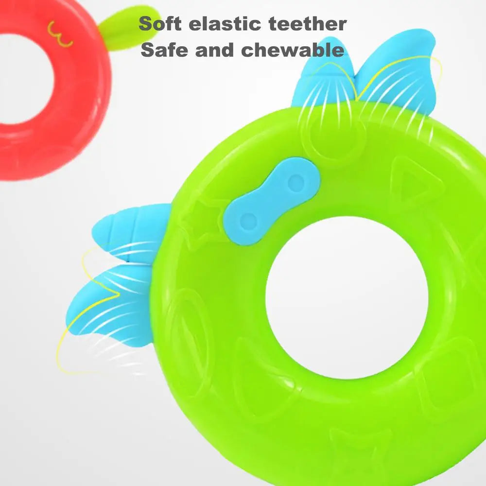 Moving Duck Toys Electric Duck Teether Ring Colorful Interactive Electric Children Toy With Music And Lights For Home - THOOBO!