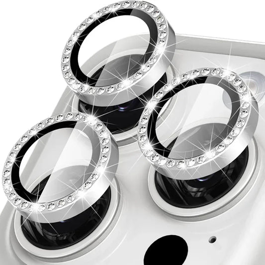 Bling Diamond Glass Camera Lens Protector Case for IPhone 14 15 13 16 Pro Max Plus 12 Mini IPones 16Pro IPhone16 Bumper Cover