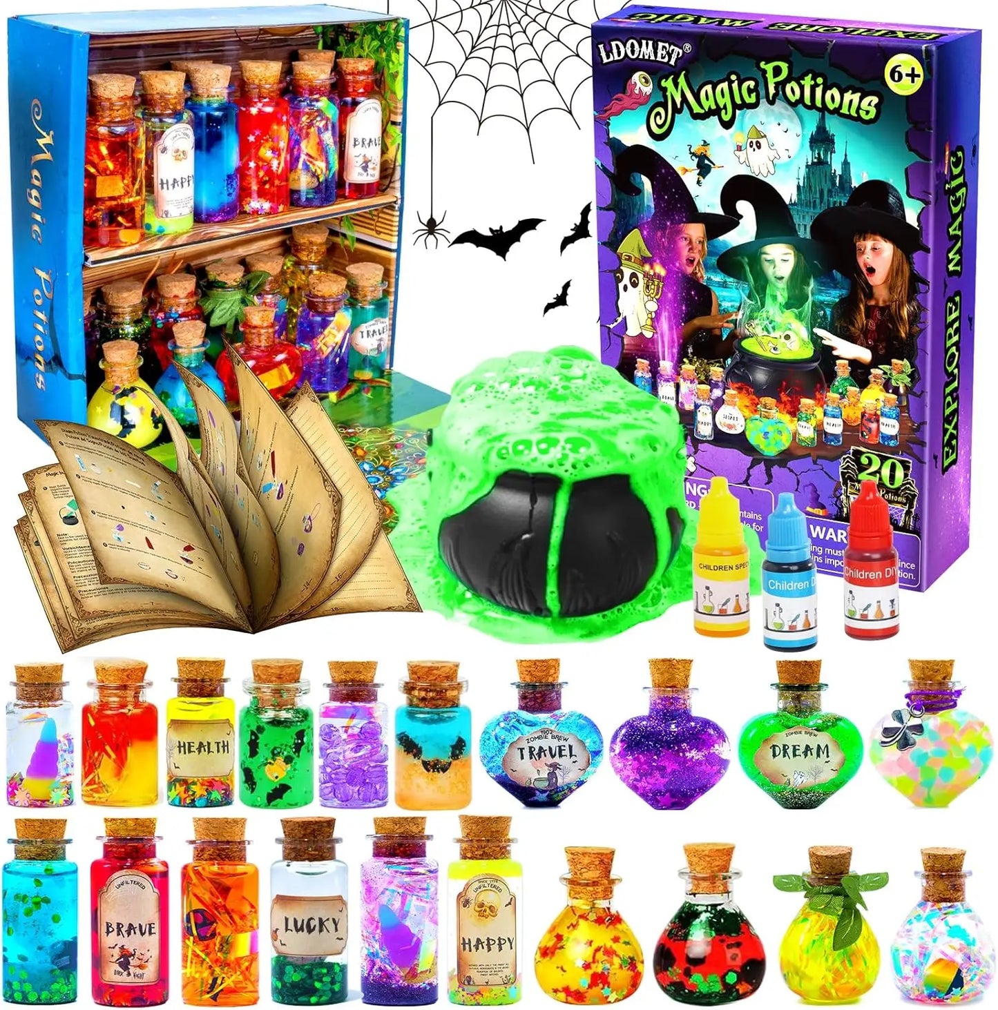 Witchlight WonderLab Potion Kit 🧪✨ — DIY Color-Changing Fairy & Horror Magic Craft Set for Halloween or Christmas