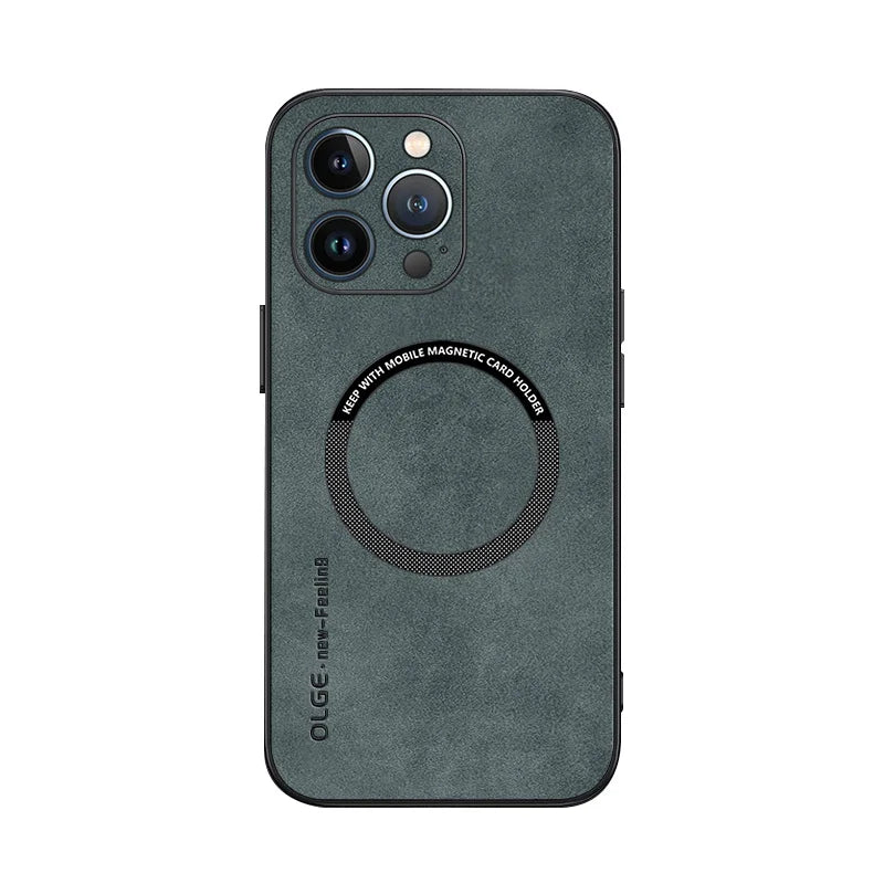 Magnetic For Magsafe Leather Case For iPhone 15 14 Pro Max 14pro 12 13 Pro Max 11 16 Luxury Wireless Charge Shockproof Cover