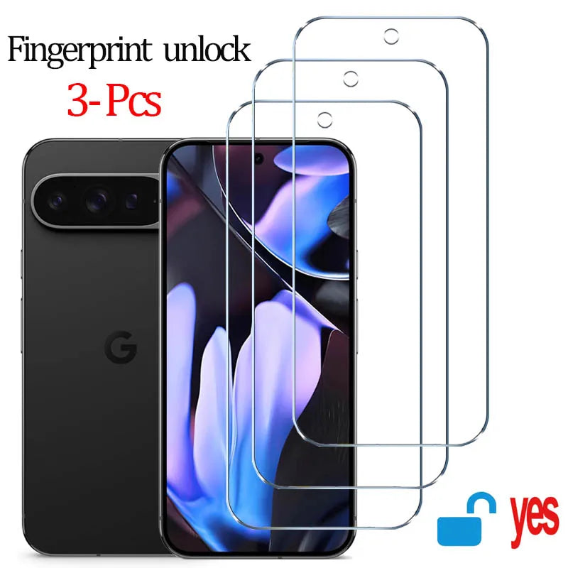 Fingerprint unlock Glass for Pixel 9 Pro 10 8A 9A 7 7A 8 Pro Screen Protector Pixel 9 Pro XL Tempered Glass for Google Pixel 9