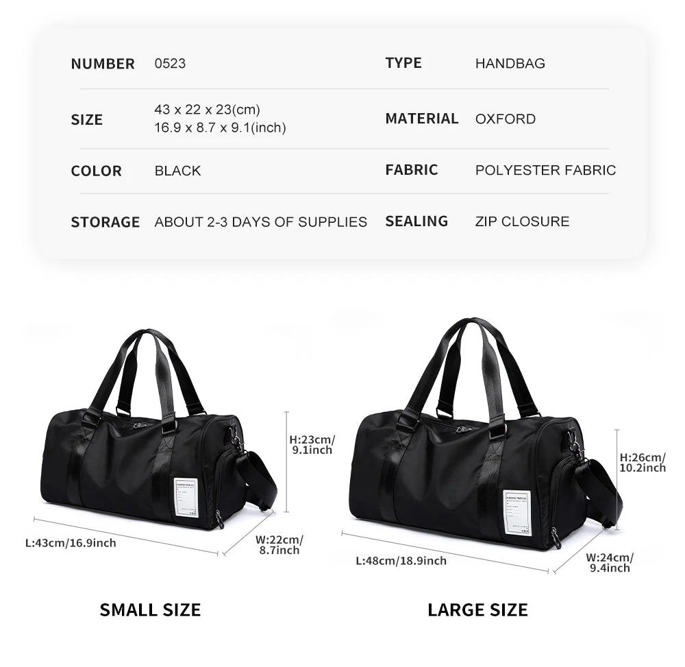 StormCore Duffle — Waterproof Oxford Gym & Travel Bag With Shoe Compartment & Wet Pocket